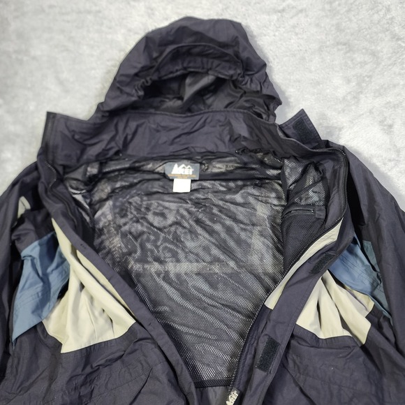 REI Jacket Mens Large Hooded Waterproof Outdoor Parka Coat Pockets - Picture 8 of 16